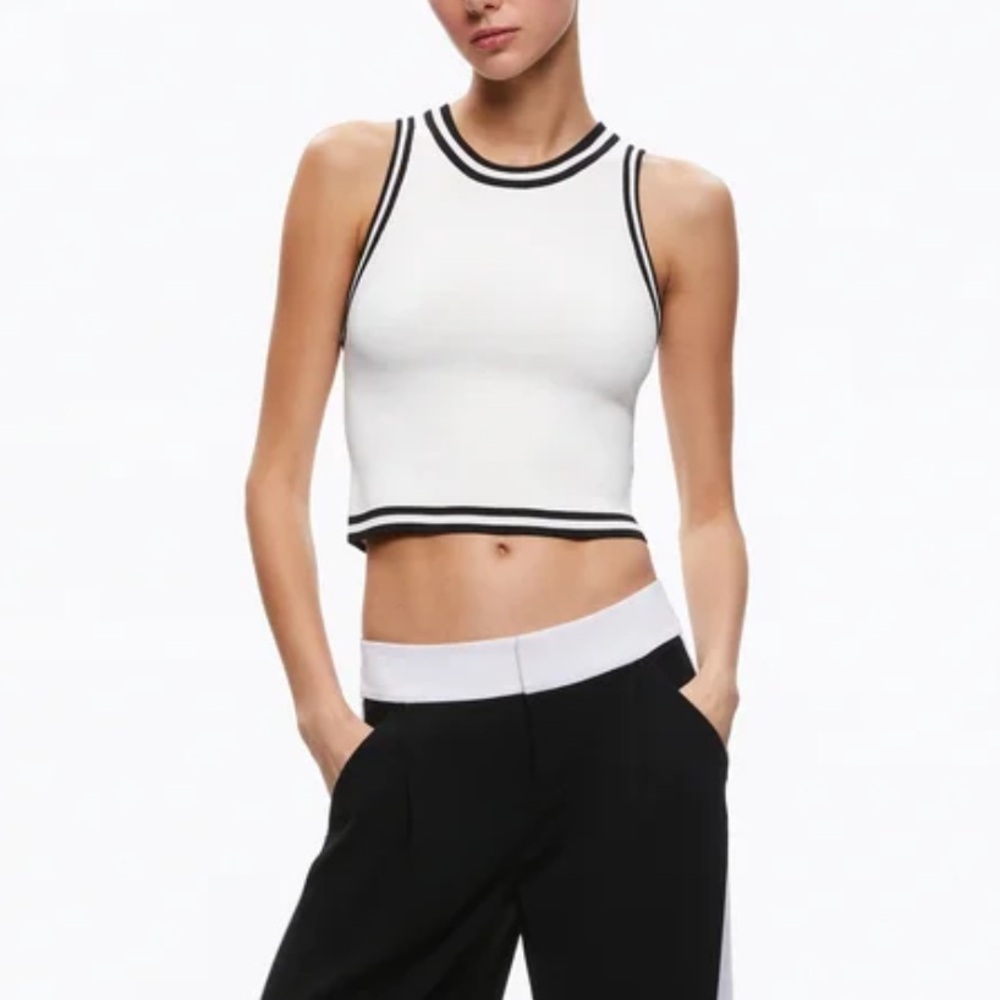 Alice and Olivia Rydel jersey crop top